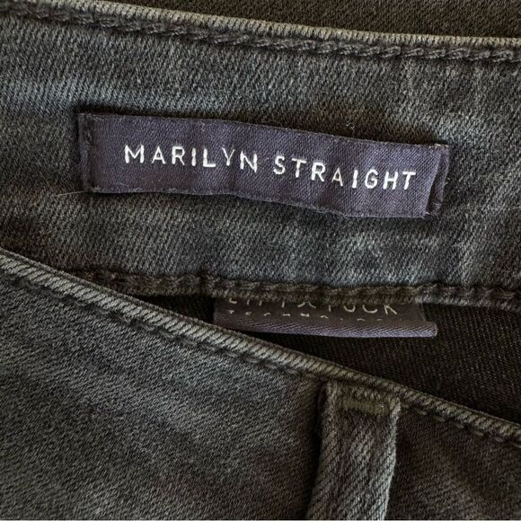 NYDJ Marilyn Straight Jeans Washed Black/Gray High Rise 5 Pocket Denim Size 10 - Picture 4 of 7